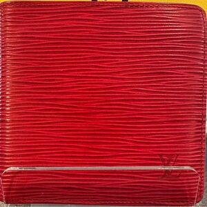 Louis Vuitton Red Epi Leather Bifold Compact Wallet No Callouts